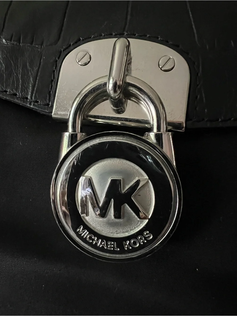 MICHAEL Michael Kors Black Satchel with Silver Hardware